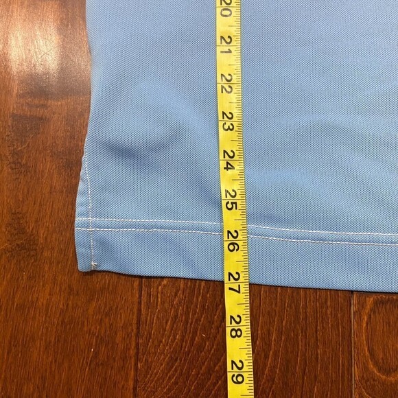 FootJoy Athletic Fit Baby Sky Blue Polo Polyester Blend Shirt Men's Size Small - Picture 8 of 8